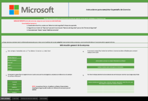Imagen de Excel a completar con los activos de Microsoft